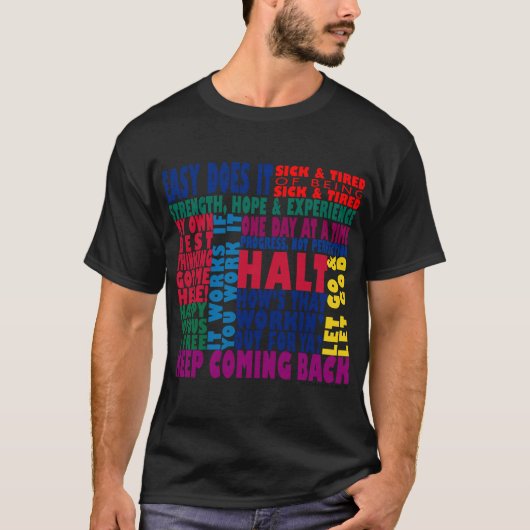 12 Step Slogans T-Shirt (Vorderseite)