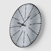 12 Step Sobriety Clean & Sober Slogans Slvr Clock Große Wanduhr (Winkel)