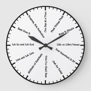 12 Step Sobriety Clean & Sober Slogans Wall Clock Große Wanduhr