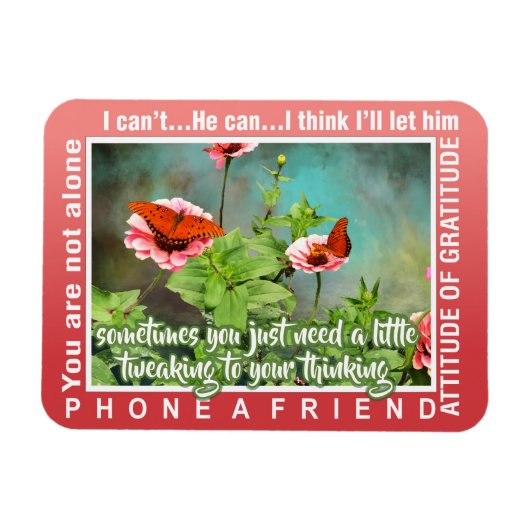 12 step thinking magnet 26 butterflies (Horizontal)