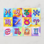 12 Sternzeichen Pop Art Postkarte (Vorderseite)