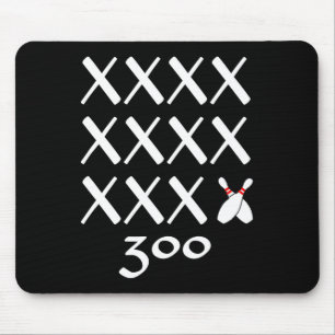 12 Strikes Perfect Bowling Game T Shirt - 300 Bowl Mousepad