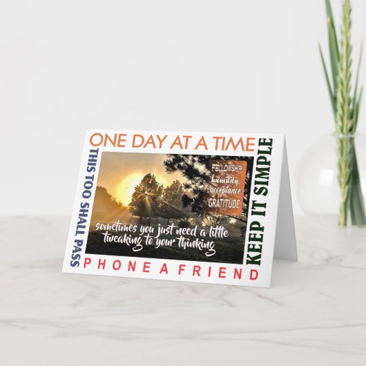 12-Stufen-Erholung-Grußkarte 25 Karte (Vorderseite)