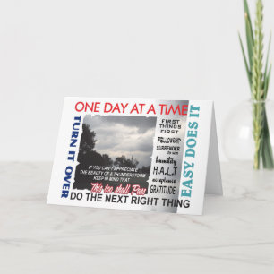 12-Stufen-Erholung-Slogans-Karte Karte