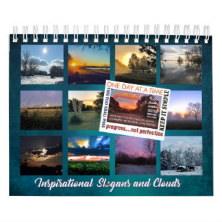 12-Stufen-Erholung-Slogans-Wolken-Kalender 25z Kalender