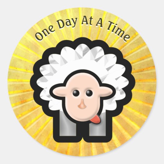 12-Stufen-Lamm im Sonnenschein - Personalisiert Runder Aufkleber (Vorderseite)