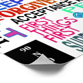 12-Stufen-Slogans in Farbe Poster (Ecke)