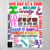 12-Stufen-Slogans in Farbe Poster (Vorne)