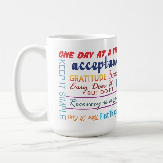 12-Stufen-Slogans Tasse 25z (Links)