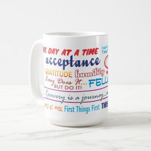 12-Stufen-Slogans Tasse 25z3 (Vorderseite Links)