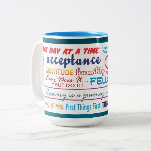 12-Stufen-Slogans Tasse 25z3c (Vorderseite Links)