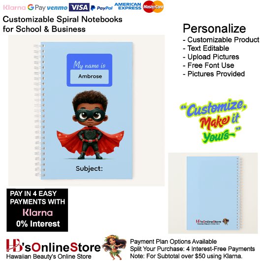 12 Super-Held Jungen Schreibwaren Schüler Notizblock