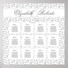 12 Tabelle 80 bis 120 Gästekarte für Hochzeiten Poster