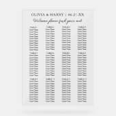 12 Tabelle Einfache Minimalistische Hochzeitssitzk Acrylschild (Vorderseite)