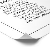 12 Tabelle Einfache und elegante Hochzeitskarte Poster (Ecke)