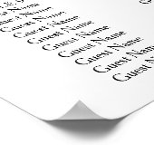 12 Tabelle Elegant Simple Wedding Seating Chart Poster (Ecke)