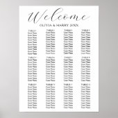 12 Tabelle Elegant Simple Wedding Seating Chart Poster (Vorne)