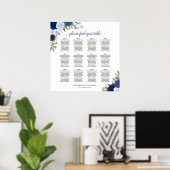 12 Tabelle Elegante blaue Rose Hochzeitstabelle Poster (Heimbüro)