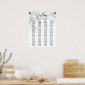 12 Tabelle Eukalyptus Floral Wedding Chart Poster (Küche)