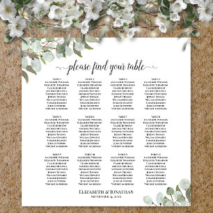 12 Tabelle Eukalyptus Greenery Hochzeitskarte Poster