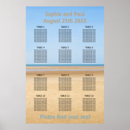 12 Tabelle für Hochzeiten am Strand Poster