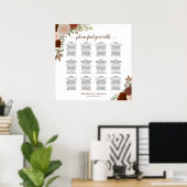 12 Tabelle Herbst floraler Boho Hochzeitsdiagramm Poster (Heimbüro)
