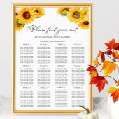 12 Tabelle Hochzeit im Herbst der Sonnenblumen Poster