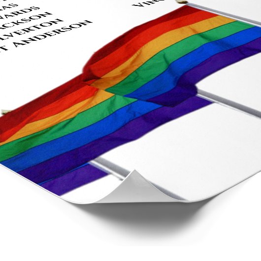 12 Tabelle Rainbow Flags Gay Wedding Seating Chart Poster (Ecke)