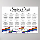 12 Tabelle Rainbow Flags Gay Wedding Seating Chart Poster (Vorne)