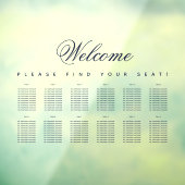 12 Tabelle Seating Chart Blue Script transparent Fensteraufkleber (Blatt 3)