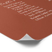 12 Tabelle Terracotta Hochzeitskarte Poster (Ecke)