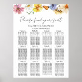 12 Tabelle Wildblume Boho Hochzeitskarte Poster (Vorne)