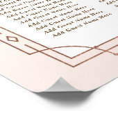 12 Tabellen | Art Deco Blush Rose Poster (Ecke)