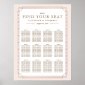 12 Tabellen | Art Deco Blush Rose Poster (Vorne)