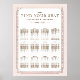 12 Tabellen | Art Deco Blush Rose Poster