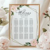 12 Tabellen Geometrische Hochzeitssitzdiagramme mi Poster