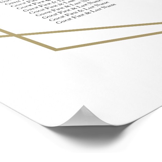 12 Tabellen Geometrische Hochzeitssitzdiagramme mi Poster (Ecke)