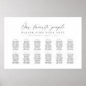 12 Tabellen Unsere Lieblings-Sitzplan Poster (Vorne)