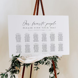 12 Tabellen Unsere Lieblings-Sitzplan Poster