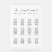 12 Tables Favorite People Acrylic Seating Chart Acrylschild (Vorderseite)