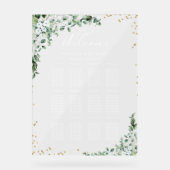 12 Tables Grüne Hochzeitsplanung Acrylschild (Vorderseite)