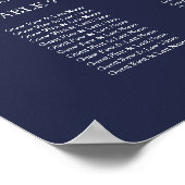 12 Tables Navy Blue Wedding Plan Board Poster (Ecke)