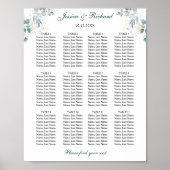 12 Tables Seating Chart Plakatzeichen Poster (Vorne)