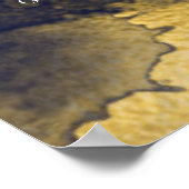 12 Tafelblau Abstrakte Hochzeitssitzkarte Poster (Ecke)