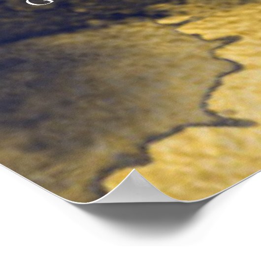 12 Tafelblau Abstrakte Hochzeitssitzkarte Poster (Ecke)