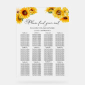 12 Tafelsonnenblume Hochzeitsakryllische Sitzkarte Acrylschild (Vorderseite)