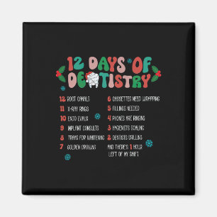 12 Tag der Zahnheilkunde Weihnachtszahnärztin Zahn Magnet
