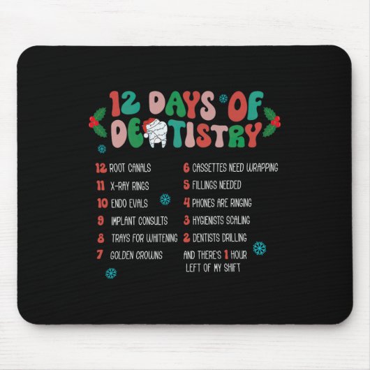 12 Tag der Zahnheilkunde Weihnachtszahnärztin Zahn Mousepad (Vorne)