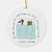 12 Tage Catmas 6 des Gans-ein-Legenden Keramik Ornament (Vorne)