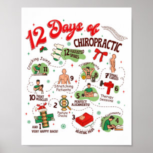 12 Tage Chiropraktik Weihnachten Chiropraktiker Poster